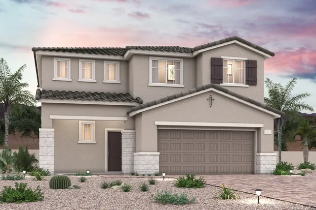 A house with a garage.