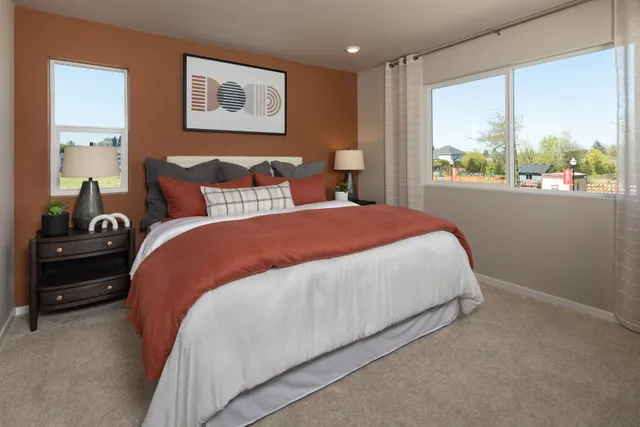 Woodin Creek Station Townhome Primary Bedroom Bramble