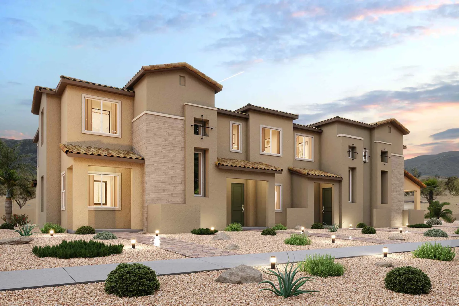 A large house with a courtyard.
