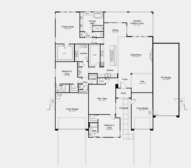 Patriot with RV floor plan at Wild Sage Estates