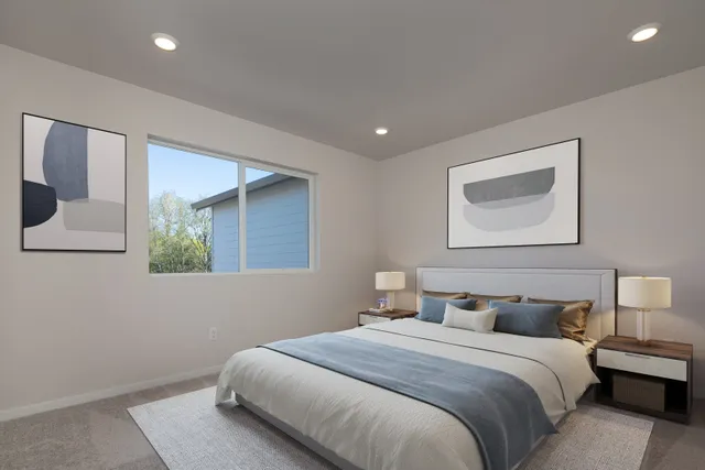 Woodin Creek Station Townhomes Primary Bedroom Nettle Virtual