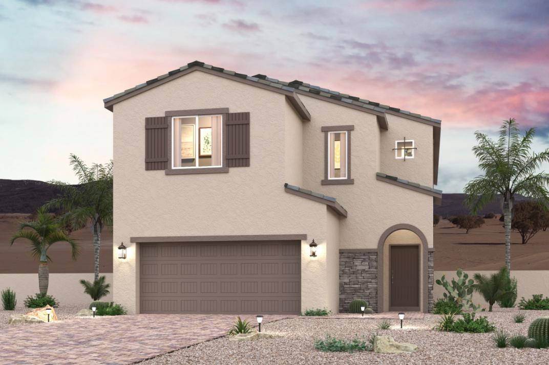 A house with a garage.