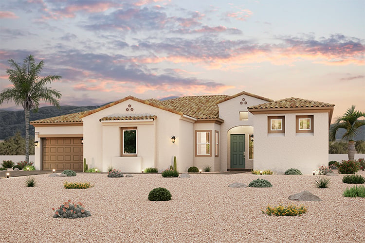 A house with a large driveway.